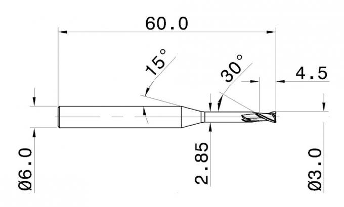 55HRC 2 geriffelt das 30 Schneckenfeste Karbid Endmills für harte Materialien