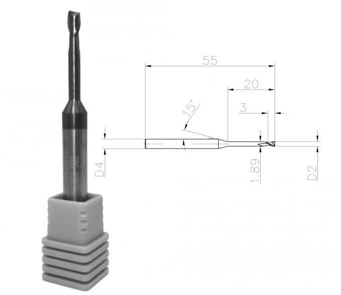 55HRC 2 geriffelt 2mm Hartmetall-Schaftfräser für Metall