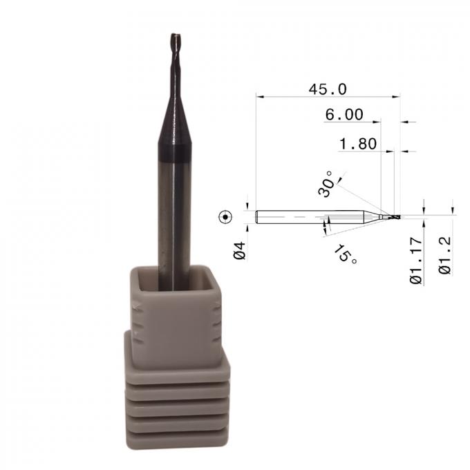 55HRC 2 geriffelt Hartmetall-Schaftfräser für hartes Material