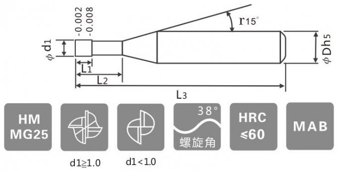 Tungsten Carbide Square Long Neck End Mills for Deep Groove Milling
